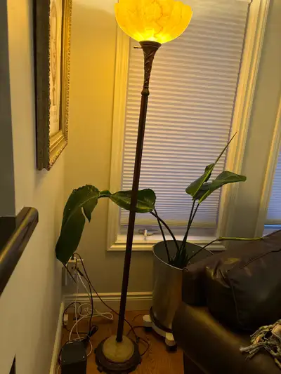 vintage stand-up lamp heavy marble base, View more