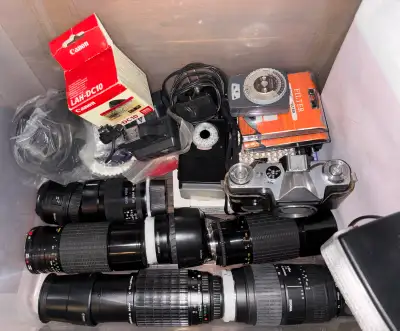 Large Lot Of Camera Lenses & Accessories , View more