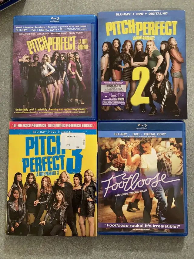 Sing & Dance movie Blurays Pitch Perfect 1 2 3 Footloose 
