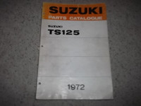 1972 Suzuki TS125 Parts Catalogue showing TS125R & TS125J Model