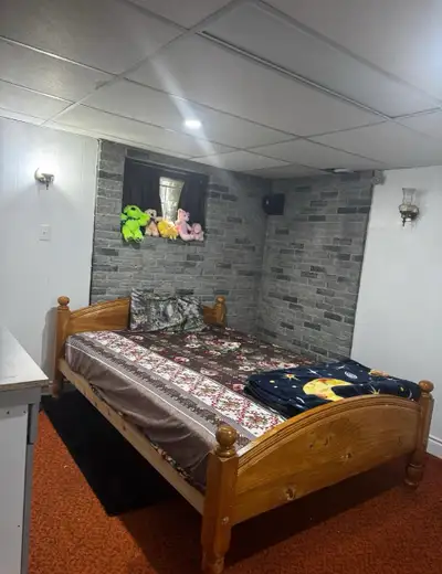 Room for rent in 2 bedroom walkout basement - prefer female student or work permit holder -one room...