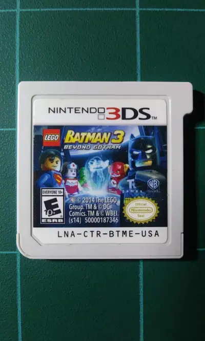 Nintendo 3DS LEGO Batman 3 Beyond Gotham Video Game. Cartridge Only. $5 Located East Saint John ($3...