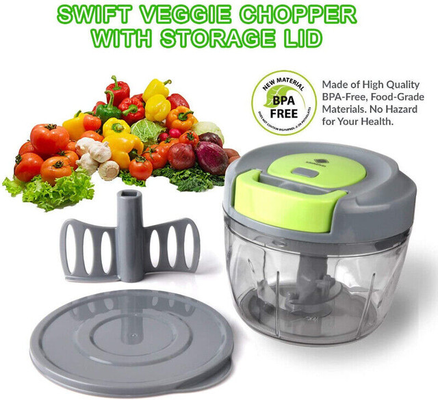 Kalokelvin Manual Hand Held 3-Cup Food Chopper in Processors, Blenders & Juicers in Markham / York Region - Image 3