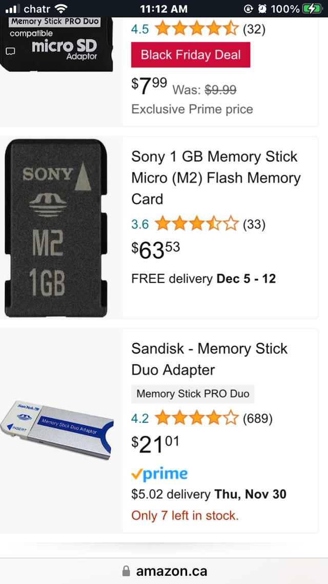  Sony Memory Stick Micro M2 with adaptor in Sony PSP & Vita in Ottawa - Image 3