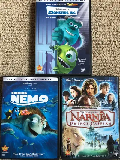 Disney DVD Movies (SOLD Monsters, Nemo, Narnia)