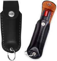 Pepper Spray (Not Included) PU Leather Pouch Holster Keychain