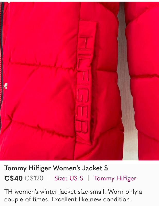 Women’s Tommy Hilfiger Winter Jacket Size S in Women's - Tops & Outerwear in Markham / York Region - Image 4