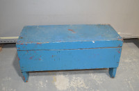 Vintage Primitive Cobbler Style Blue Bench