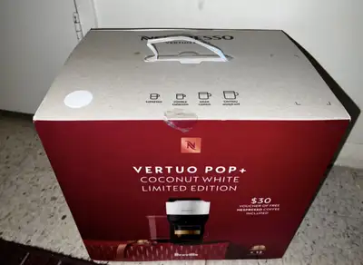 Brand New Sealed Selling a Nespresso Vertuo Pop+ in the Coconut White Limited Edition! Enjoy a varie...
