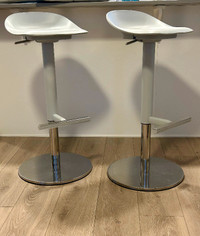 Two ikea bar chairs white