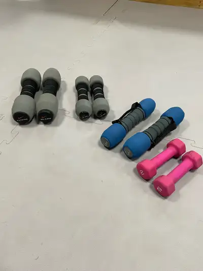 Dumbbell Weights Various sizes, selling in Pairs Nike/grey 5 lb. (Pair) $15 Nike/gray 2 lb. (Pair) $...