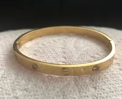 Brand new stainless steel gold plated cuff bracelet , View more