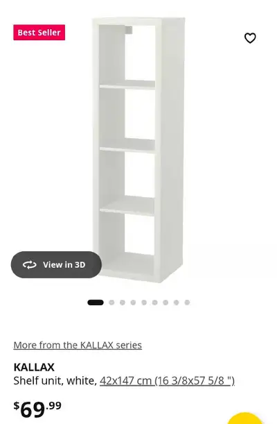 Ikea Kallax 4x1 with Shelves, View more
