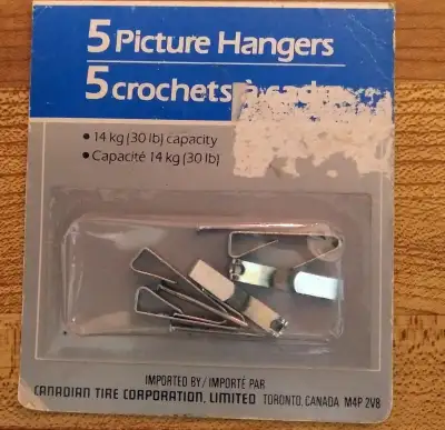 BNIP - 5pc picture hangers hooks set (14KG/30LB), View more