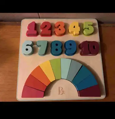 B.Toys Wooden Number Puzzle for Baby Toddler , View more
