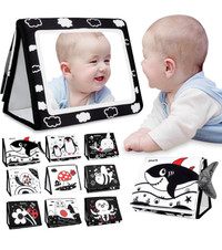 New Tummy Time Mirror Toy,  Contrast Black and White Baby Newbor