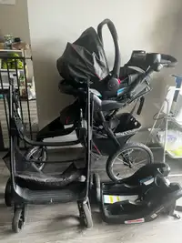 Graco travel system with carseat, light carrier stroller