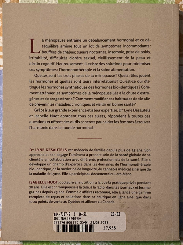 Mieux vivre la ménopause de Isabelle Huot (2023) dans Manuels  à Trois-Rivières - Image 2