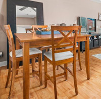 Solid Wood Dining Table and Chairs