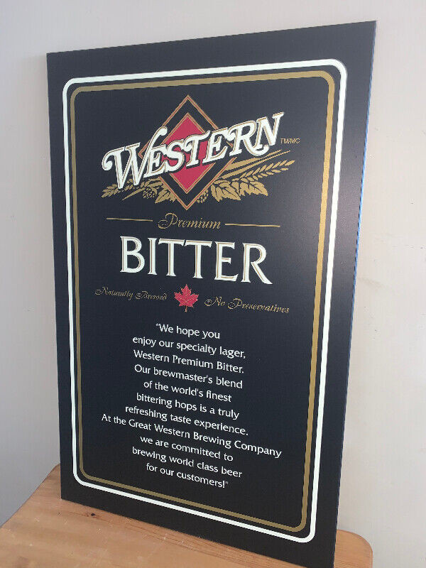 Vintage Western Bitter bar beer sign Mint condition in Arts & Collectibles in Calgary - Image 3