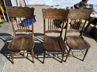 Antique table with chairs & leaves 