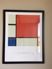 Framed Piet Mondrian's "Composition with Red, Blue, Yellow"