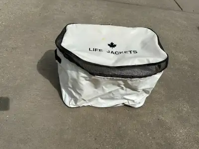 Life Jacket Tote Bag 20”x16” 16” White Excellent Condition $10