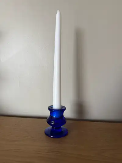 blue candle holder, View more