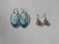 Boucles d’oreilles Crochet & Tissu/fabric earrings - 5$ chaque