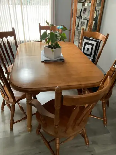Solid maple dining room set, View more