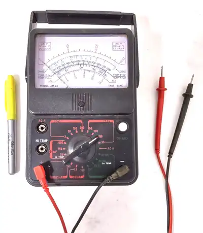 Ohm Volt Amp and Diode Voltage Tester Meter with Test Probe, AM-3E