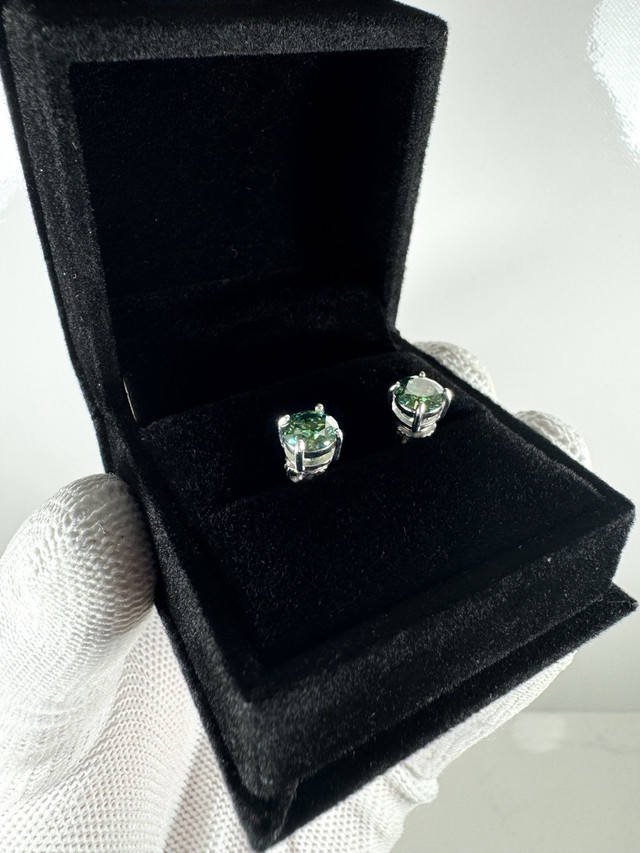 18K | S925 Green Round Cut Earrings ⚡️ in Jewellery & Watches in Oshawa / Durham Region - Image 4