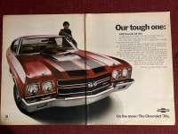 1970 Chevrolet Chevelle SS396 Large 2-Page Original Ad