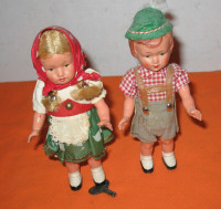 Austrian Wind-Up Dancing Dolls Vintage 1960s