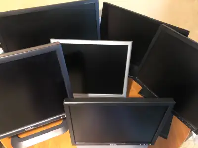 Six Bulk selling Computer Monitors, 17", 22" and 24", View more