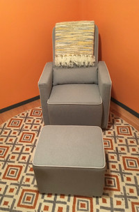 *REDUCED* Gray Nursery Chair and Ottoman