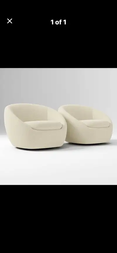 2 Brand new in box WEST ELM swivel chaira  , View more