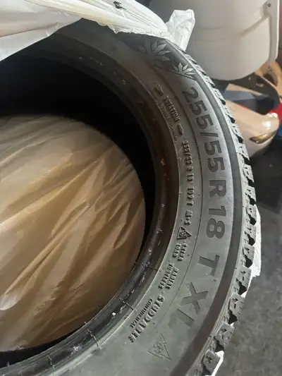 We have 3 continental winter tires for sale size 255/55 R 18 in great shape have lots of tread left....