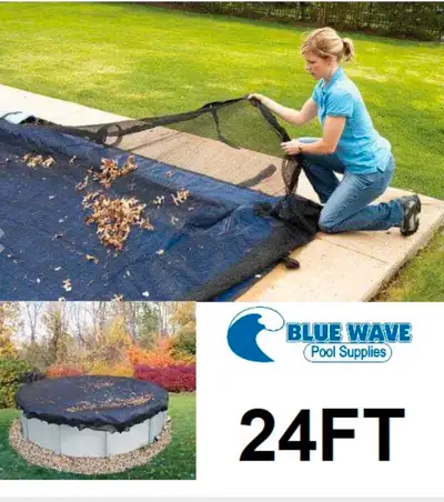 LEAF NET COVER FOR ABOVE GROUND POOLS - 24FT ROUND BLACK