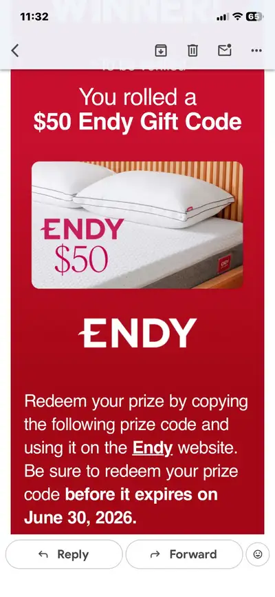 Tim Hortons ENDY winner $50, View more
