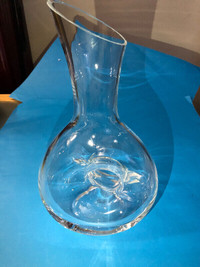 Large Crystal Glass Donut Hole Wine Decanter Poland 12.5” H, $39