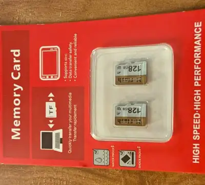 2, 128GB micro SD Cards, Unopened., View more
