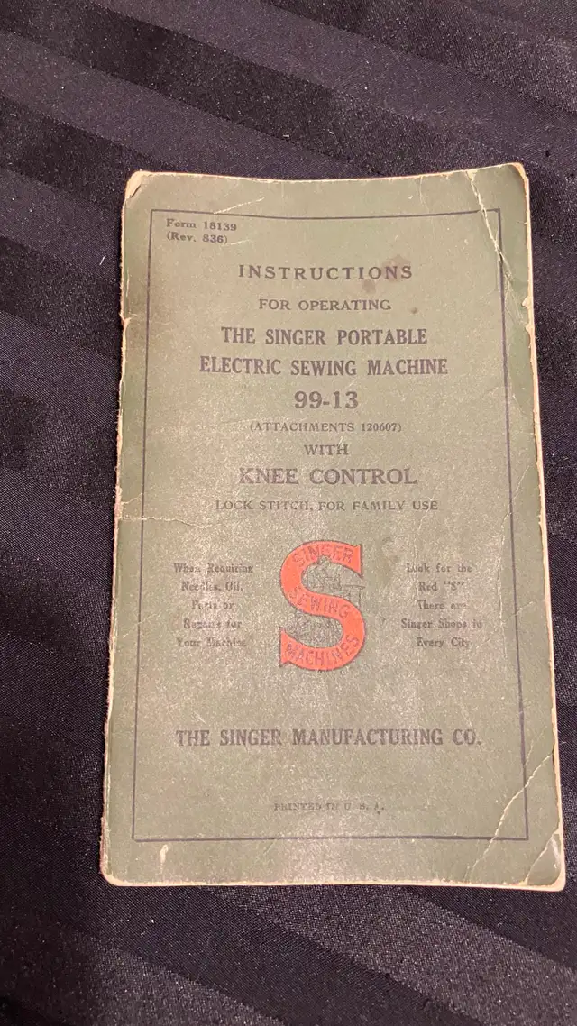 vintage Singer sewing machine manual in Arts & Collectibles in Winnipeg - Image 2