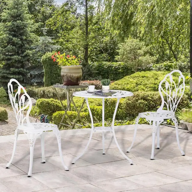 Cast aluminum 3 Pieces Patio Bistro Set, Outdoor Cast Aluminum G in Patio & Garden Furniture in Markham / York Region - Image 5
