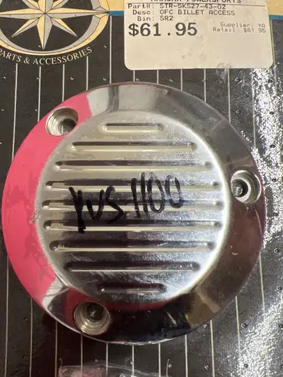 New in packaging Factory Original parts V Star Oil Filter access cover billet chrome & hardware star...