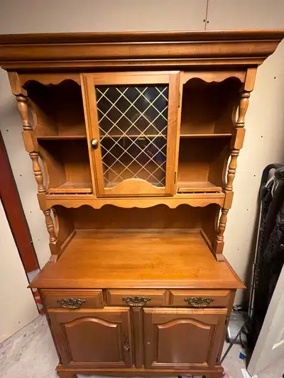 Solid Wood Hutch with Glass Door, View more