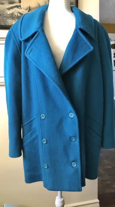 Large Vintage Teal Wool Coat London Fog Winter Jacket Clothing, View more