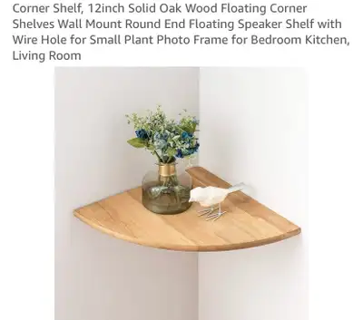 New 12inch Solid Oak Wood Floating Corner Shelf (one shelf) $20 (retail $64 plus tax) Pickup in Whit...