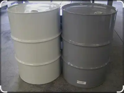 **Food grade metal barrels with labels** **Great condition** Fixed lid metal barrels and removable l...