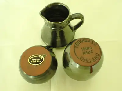 3 Different pieces of Prinknash pottery made in England, View more